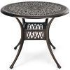 Backyard Patio Round Dining Bistro Table With Umbrella Hole