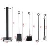 Wrought Iron Fireplace Tools with Decor Holder