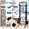 Wrought Iron Fireplace Tools with Decor Holder