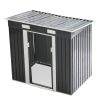 4 x 6 Ft Outdoor Metal Shed, Tool Storage House with Sliding Door and Vents, Backyard Garden Patio, Weatherproof