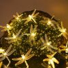 1pc Solar Dragonfly String Lights Waterproof 20 LEDs Dragonfly Fairy Lights Decorative Lighting For Indoor/Outdoor Home Garden Lawn Fence Patio Party