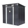 4 x 6 Ft Outdoor Metal Shed, Tool Storage House with Sliding Door and Vents, Backyard Garden Patio, Weatherproof