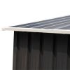 6' x 8' Outdoor Backyard Garden Metal Storage Shed for Utility Tool Storage - Coffee