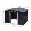 6' x 8' Outdoor Backyard Garden Metal Storage Shed for Utility Tool Storage - Coffee