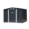 6' x 8' Outdoor Backyard Garden Metal Storage Shed for Utility Tool Storage - Coffee