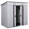 4 x 6 Ft Outdoor Metal Shed, Tool Storage House with Sliding Door and Vents, Backyard Garden Patio, Weatherproof