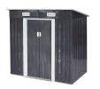 4 x 6 Ft Outdoor Metal Shed, Tool Storage House with Sliding Door and Vents, Backyard Garden Patio, Weatherproof