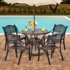 Backyard Patio Round Dining Bistro Table With Umbrella Hole