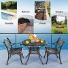 Backyard Patio Round Dining Bistro Table With Umbrella Hole