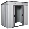 4 x 6 Ft Outdoor Metal Shed, Tool Storage House with Sliding Door and Vents, Backyard Garden Patio, Weatherproof